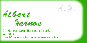 albert harnos business card